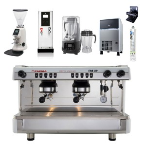 훼마 E98 UP 카페 반자동 머신 커피 머신기 화이트 창업 패키지